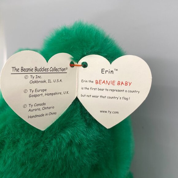 Ty Original Beanie Buddy 1998 Erin the Irish Bear - Picture 6 of 8